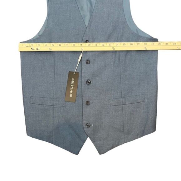 NWT Suit Shop Light Blue Vest Men's Dress Vest TGS 38 Tall - Picture 5 of 10